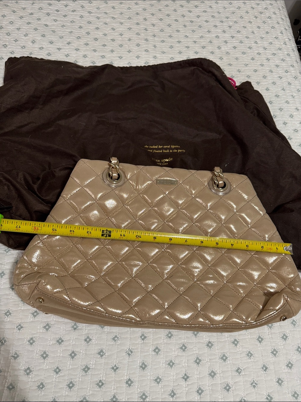 Kate Spade Quilted Gold Metallic Shoulder Bag